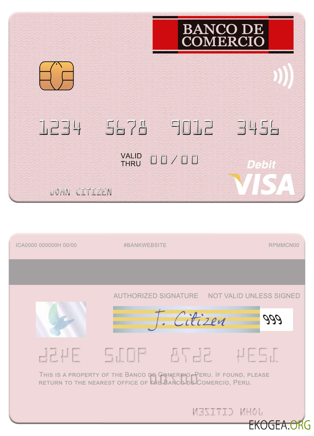 Carte de débit visa Pérou Banco de Comercio